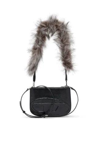 1dr twin 1DR Twin-Double-Pouch-Umhängetasche aus geprägtem Leder