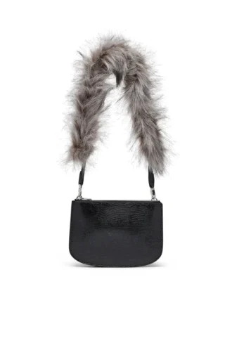 1dr twin 1DR Twin-Double-Pouch-Umhängetasche aus geprägtem Leder