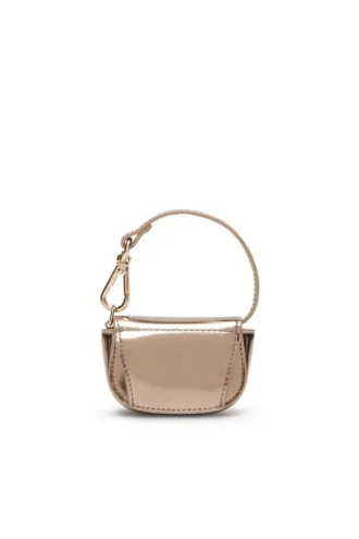 1dr xxs Taschenanhänger aus Metallic-Leder