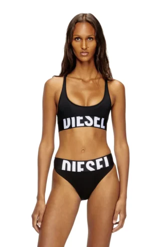 allison-d-pop Sport-BH aus Mikrofaser mit abgeschnittenem Logo