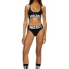 allison-d-pop Sport-BH aus Mikrofaser mit abgeschnittenem Logo