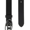 b-1dr 25 2,4 cm breiter Ledergürtel mit emaillierter Schnalle