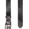 b-1dr 3,9 cm Ledergürtel mit metallischer ovaler D-Schnalle