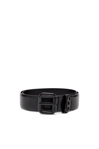 b-1dr ovaler D-Ring 3,9 cm Ledergürtel mit Logo-Plakette