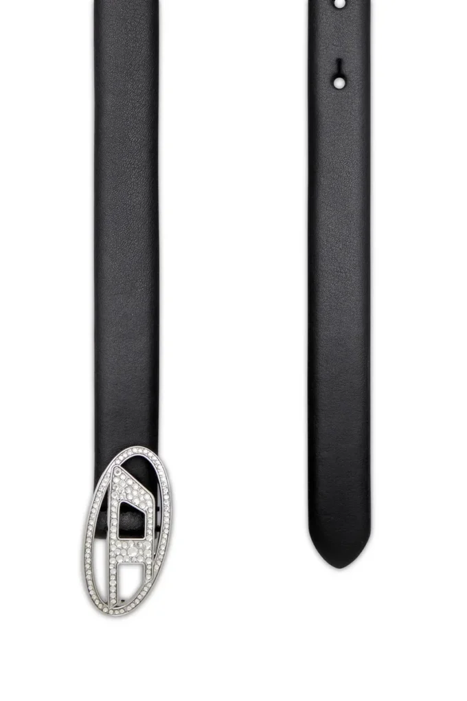 b-1dr strass 20 1,9 cm schmaler Ledergürtel mit Kristallschnalle
