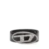 b-1dr Strass 4 cm Ledergürtel mit Kristallschnalle