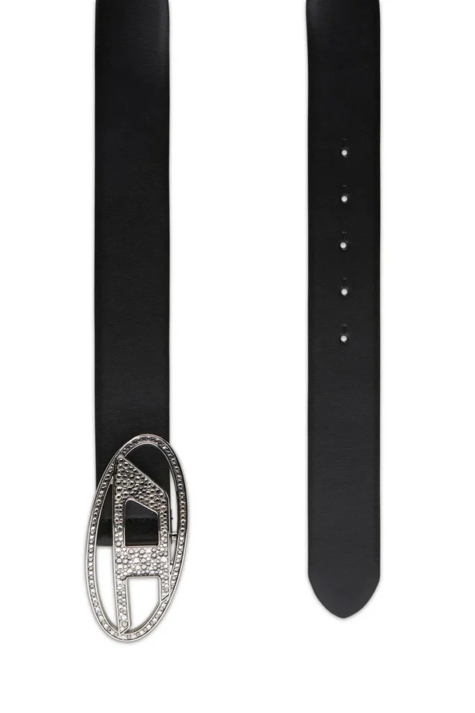 b-1dr Strass 4 cm Ledergürtel mit Kristallschnalle