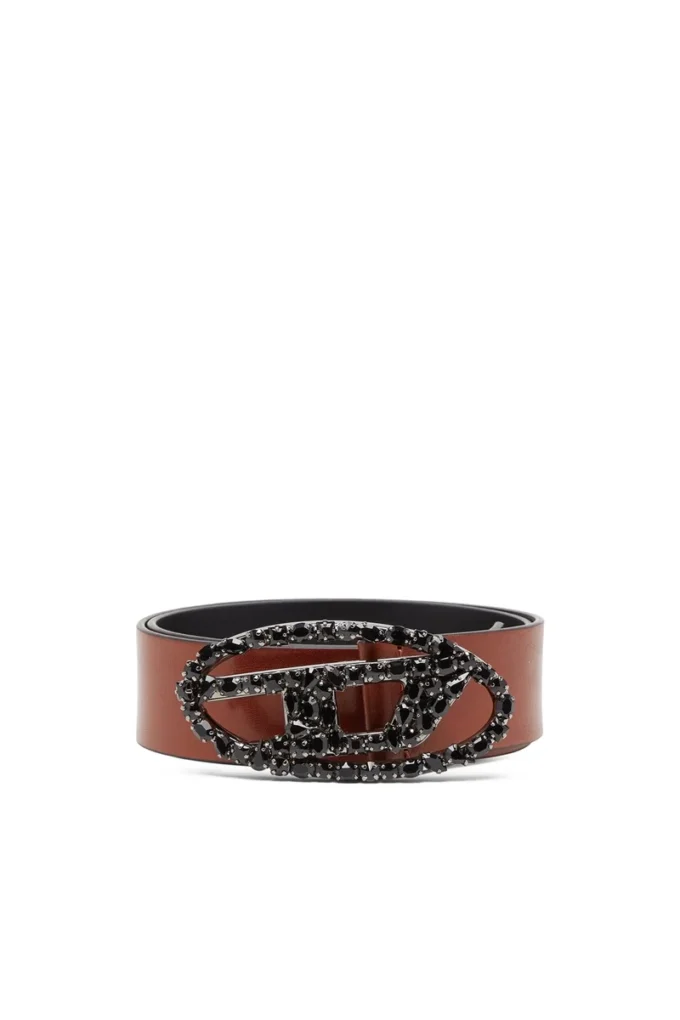 b-1dr w-crown 4 cm Pull-up-Ledergürtel mit Schmuck-Schnalle