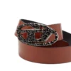 b-1dr w-crown 4 cm Pull-up-Ledergürtel mit Schmuck-Schnalle