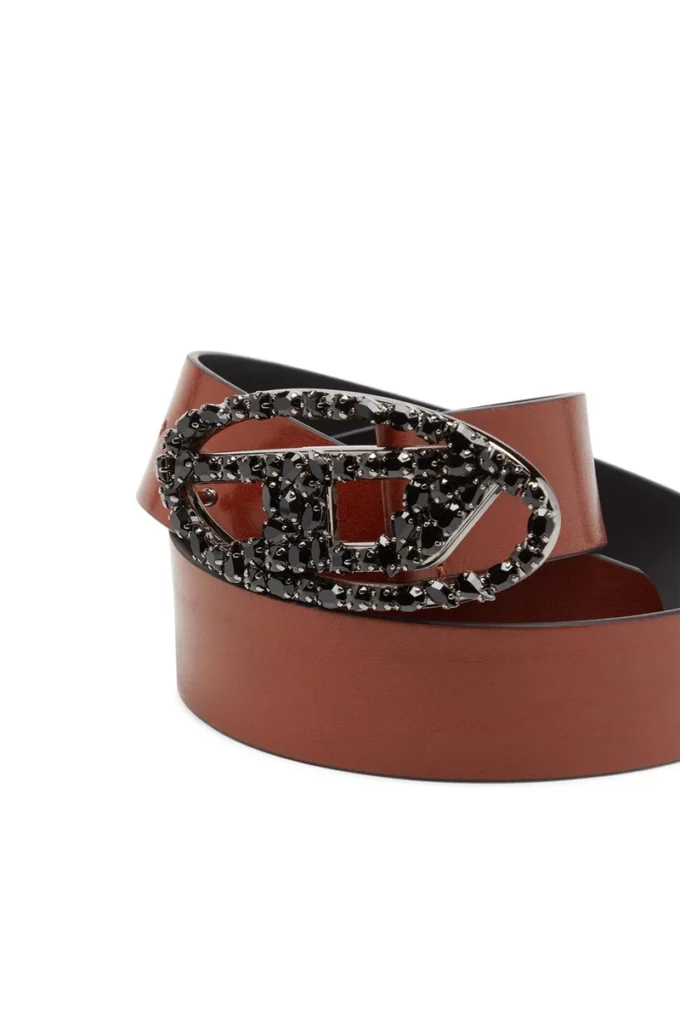 b-1dr w-crown 4 cm Pull-up-Ledergürtel mit Schmuck-Schnalle