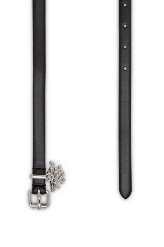 b-charm-loop 1,4 cm breiter Nappaledergürtel mit Logo-Anhängern