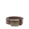 b-metal biscotto Ledergürtel 4 cm mit Logo-Plakette