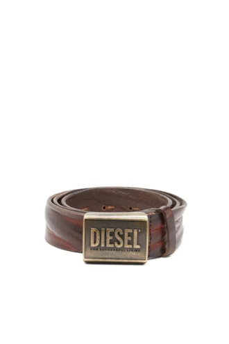 b-metal biscotto Ledergürtel 4 cm mit Logo-Plakette