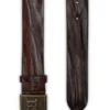 b-metal biscotto Ledergürtel 4 cm mit Logo-Plakette
