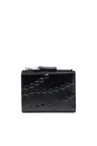 bi-fold zip ii Lederbrieftasche mit geprägtem Kettenmotiv