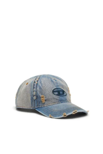 c-enic Denim-Kappe mit ausgefransten Details und gesticktem Logo