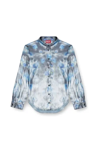 c-ronor-s2 Metallic-Hemd mit verschwommenem Rosenprint