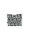 charm-d bucket s Charm-D S-Mini-Beuteltasche aus gestepptem Denim mit Argyle-Muster