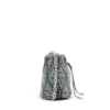 charm-d bucket s Charm-D S-Mini-Beuteltasche aus gestepptem Denim mit Argyle-Muster