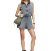 charm-d bucket s Charm-D S-Mini-Beuteltasche aus gestepptem Denim mit Argyle-Muster