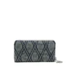 charm-d continental zip l Reißverschluss-Geldbörse aus gestepptem Denim mit Argyle-Muster