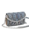 charm-d Geldbörse mit Riemen Geldbörse aus gestepptem Denim mit Argyle-Muster