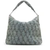 charm-d hobo Charm-D-Large Hobo aus gestepptem Denim mit Argyle-Muster