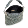 charm-d hobo Charm-D-Large Hobo aus gestepptem Denim mit Argyle-Muster