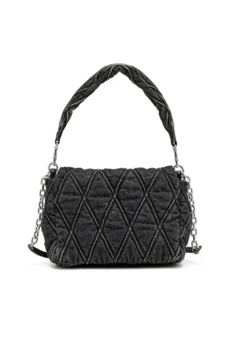 charm-d Schultertasche M Charm-D M-Schultertasche aus gestepptem Denim
