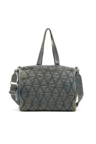 charm-d shopper Charm-D-Tote-Tasche aus gestepptem Denim mit Argyle-Muster