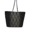 charm-d shopper m Charm-D-Tote-Tasche aus gestepptem Denim