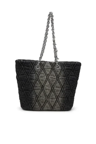 charm-d shopper m Charm-D-Tote-Tasche aus gestepptem Denim