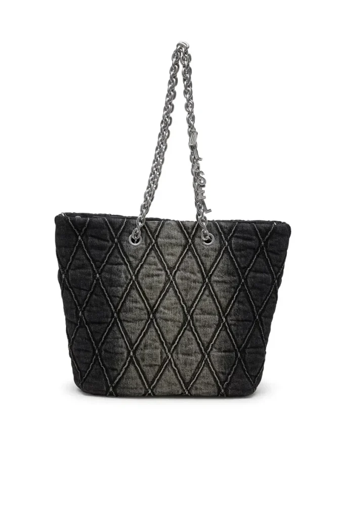 charm-d shopper m Charm-D-Tote-Tasche aus gestepptem Denim