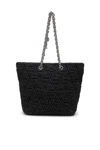 charm-d shopper m Charm-D-Tote-Tasche aus gestepptem Denim