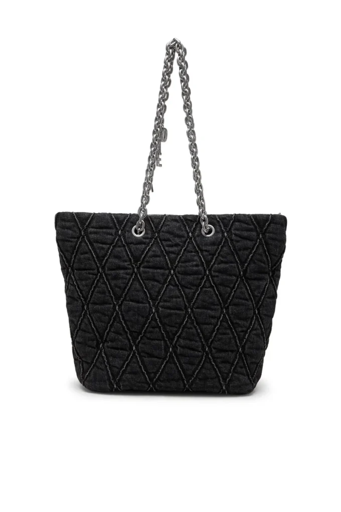 charm-d shopper m Charm-D-Tote-Tasche aus gestepptem Denim