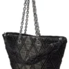 charm-d shopper m Charm-D-Tote-Tasche aus gestepptem Denim
