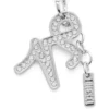 Charm Steinbock Metall-Charm Steinbock mit Strasssteinen