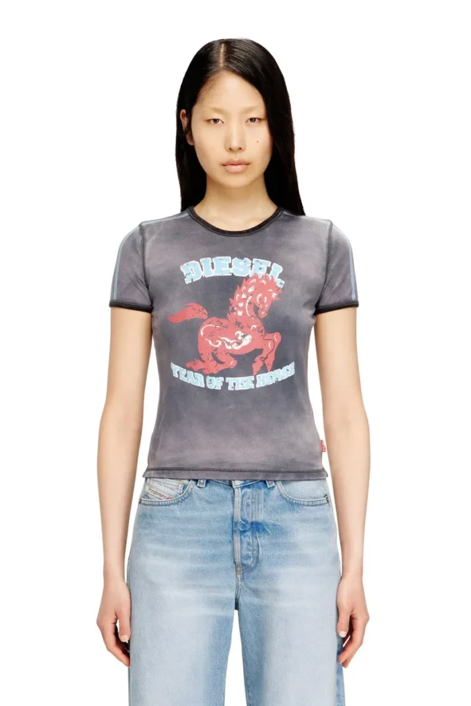 cl-t-uncutie-horse Baumwoll-Stretch-T-Shirt mit Pferdemotiv cl-t-uncutie-horse Baumwoll-Stretch-T-Shirt mit Pferdemotiv