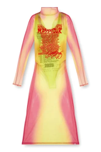 d-afnic Mehrlagiges Midikleid mit Songtext-Print