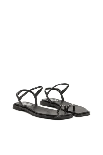 d-amber infra 0 D-AMBER – Sandale aus Leder mit metallischem Logo