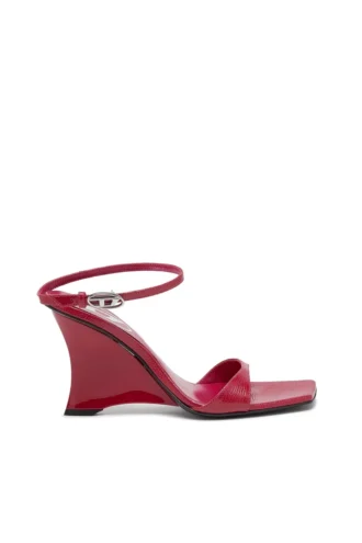 d-amber Sandale mit Keilabsatz D-Amber-Wedge Sandalen aus Leder mit Eidechsenoptik