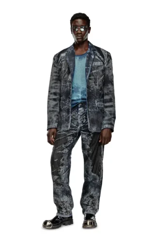 d-bla-dev-fse Blazer aus Nadelstreifen-Devoré-Denim