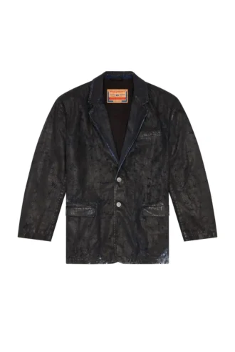 d-bla-fse Denim-Blazer mit Craquelé-Beschichtung