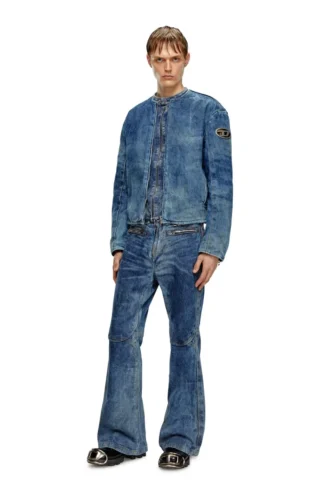 d-calur-fse Jeansjacke mit Biker-Reißverschlussdetails