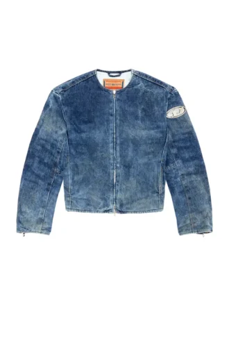 d-calur-fse Jeansjacke mit Biker-Reißverschlussdetails