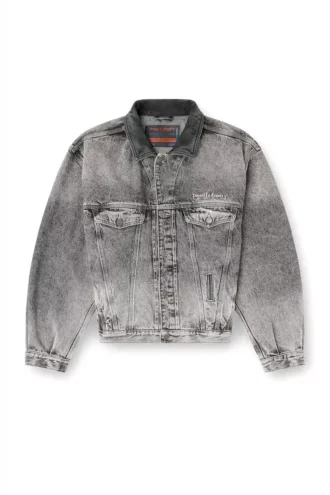 d-denver-s Denim-Truckerjacke mit farblich abgestimmten Lederbesätzen