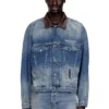 d-denver-s1 Denim-Truckerjacke mit kontrastierenden Lederbesätzen