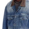 d-denver-s1 Denim-Truckerjacke mit kontrastierenden Lederbesätzen