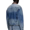 d-denver-s1 Denim-Truckerjacke mit kontrastierenden Lederbesätzen