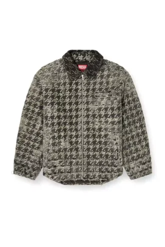 d-elmo-fsh Jacke aus Denim mit Hahnentrittmuster